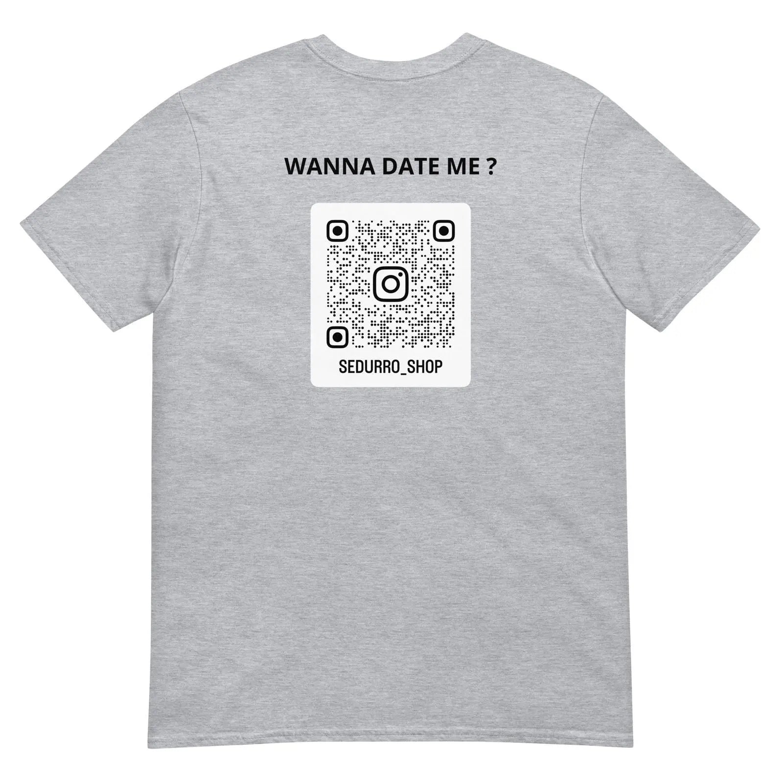 T-shirt unisexe personnalisable QR code Instagram dos - Wanna date me - clair - Sedurro