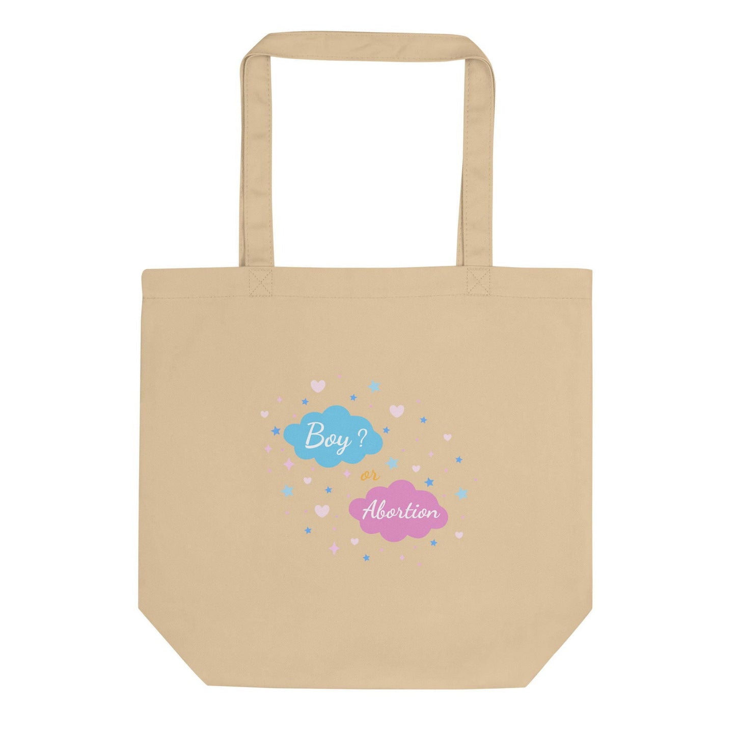 Tote bag bio Boy or abortion gender reveal Oyster - Sedurro