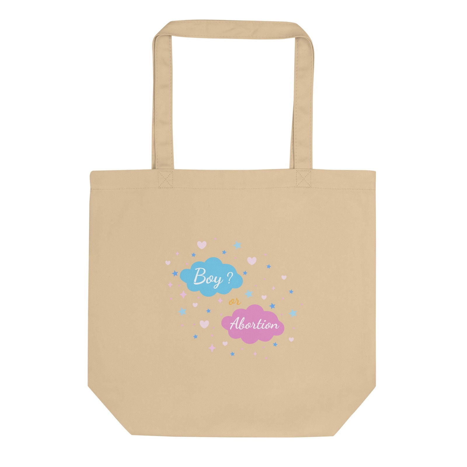 Tote bag bio Boy or abortion gender reveal Oyster - Sedurro