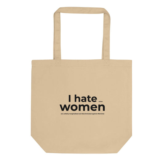 Tote bag bio Feminist I hate women Oyster - Sedurro