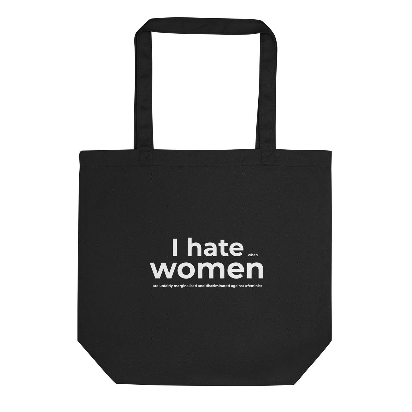 Tote bag bio Feminist I hate women Noir - Sedurro