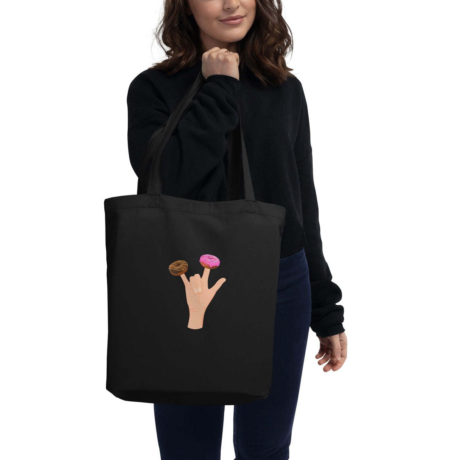 Tote bag bio Main donuts deux doigts - Sedurro