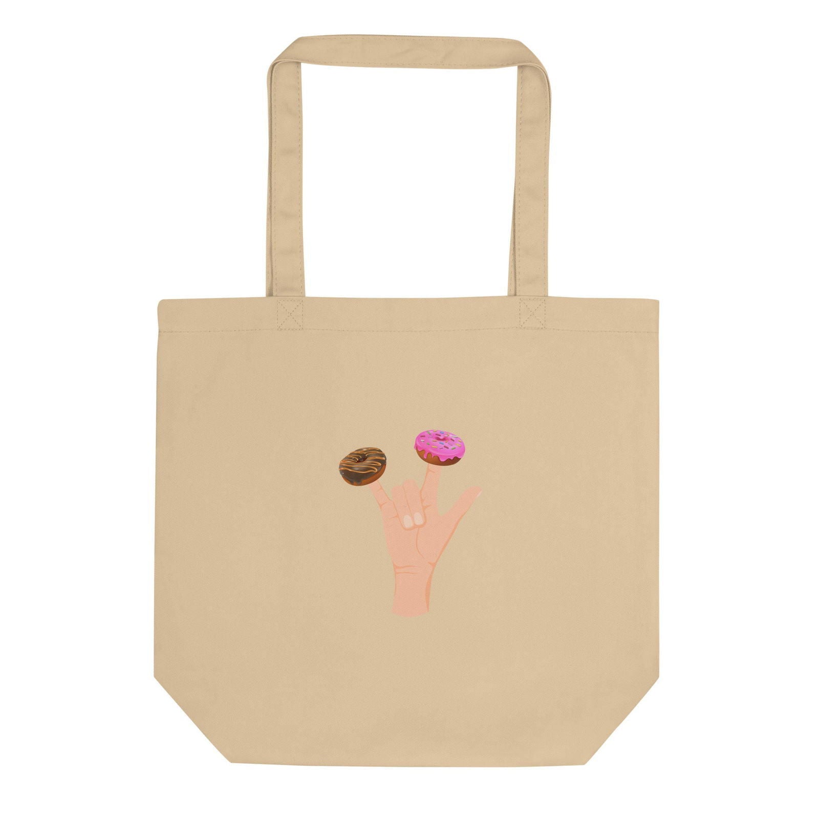 Tote bag bio Main donuts deux doigts Oyster - Sedurro