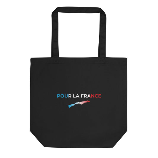 Tote bag bio Pour la France Noir - Sedurro