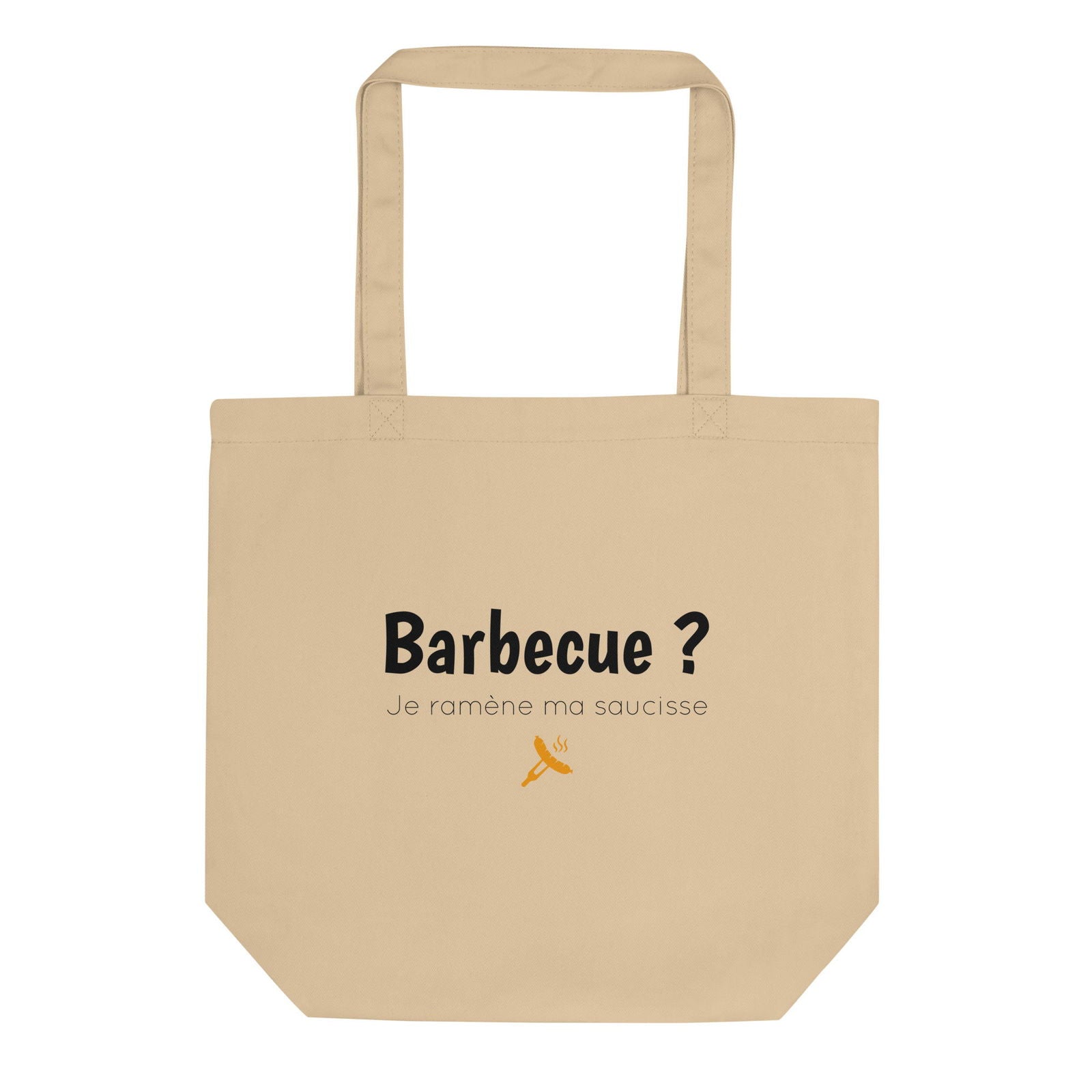 Tote bag bio Barbecue je ramène ma saucisse Oyster - Sedurro