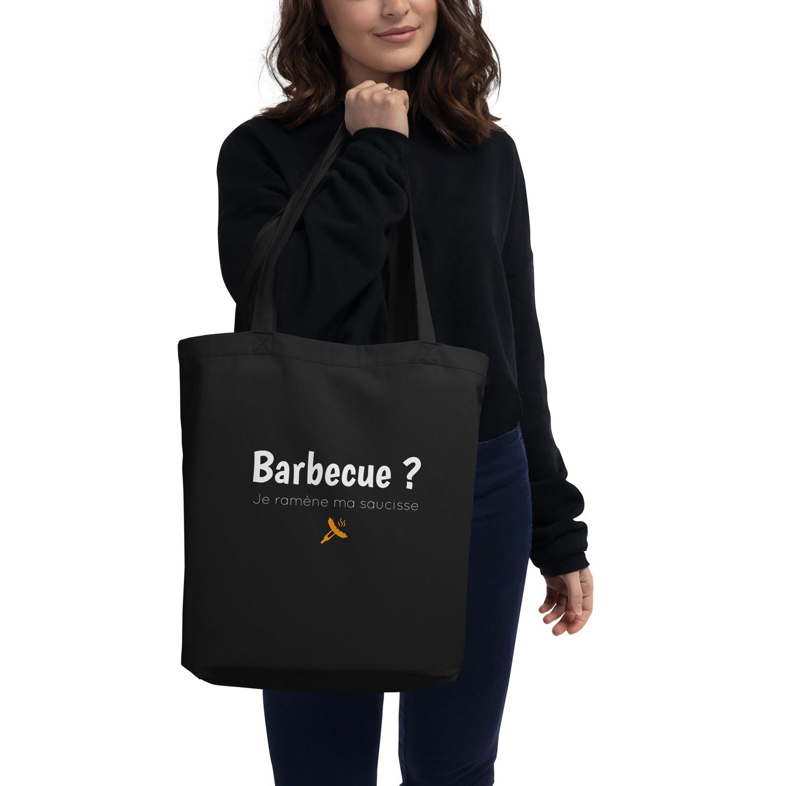 Tote bag bio Barbecue je ramène ma saucisse - Sedurro