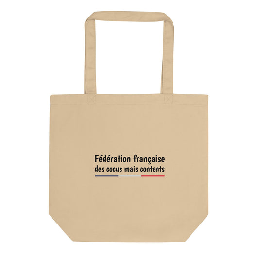 Tote bag bio Fédération française des cocus mais contents Oyster - Sedurro