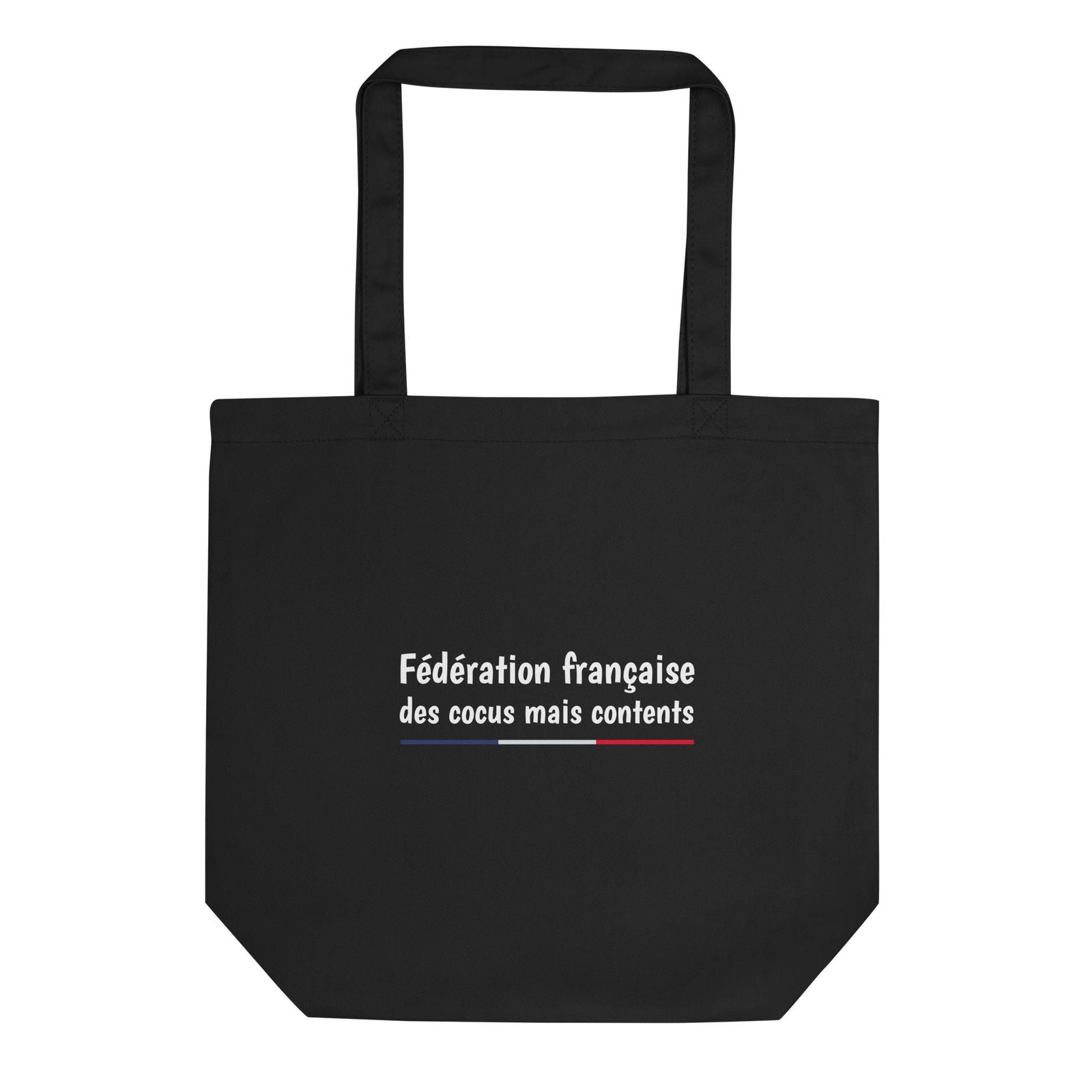 Tote bag bio Fédération française des cocus mais contents Noir - Sedurro