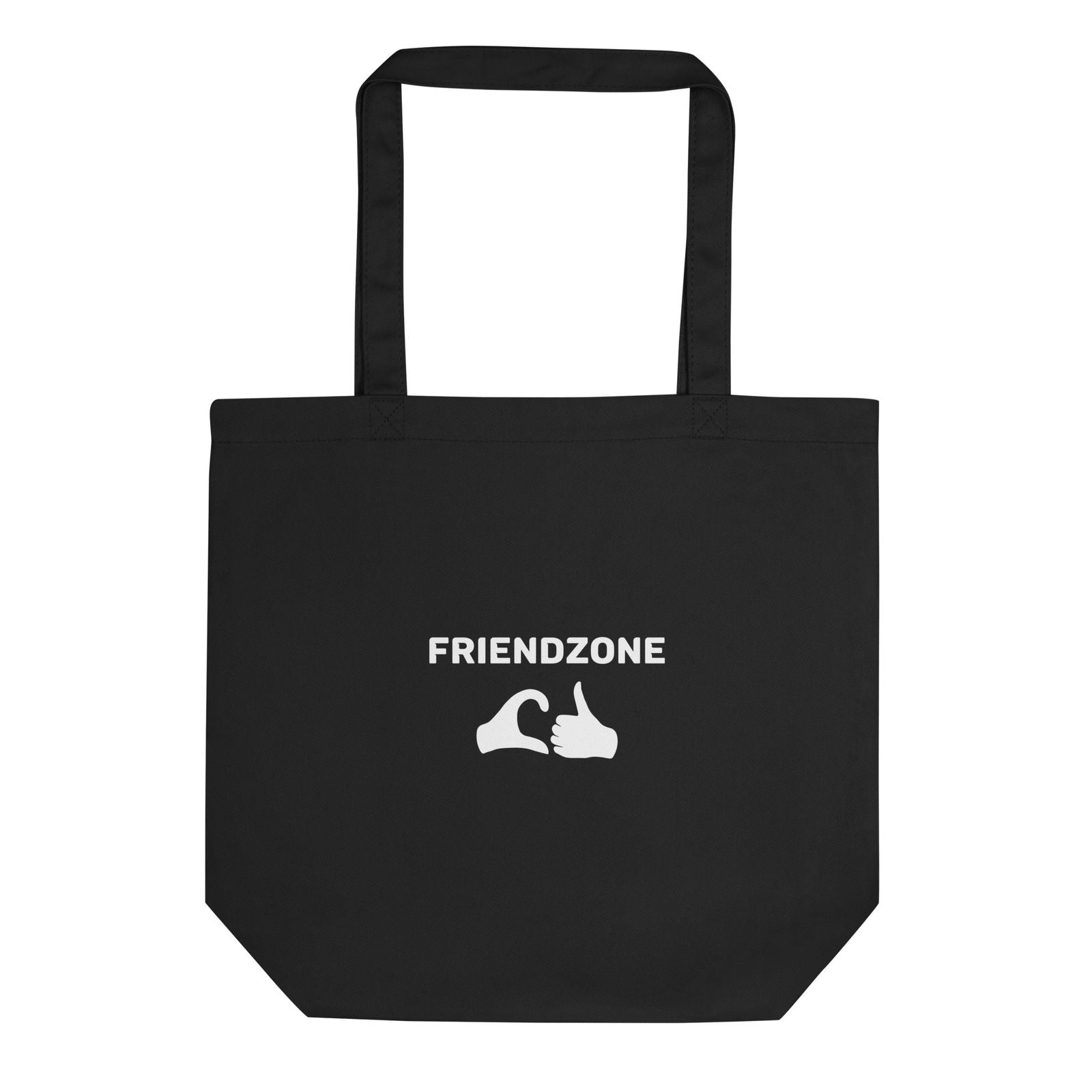 Tote bag bio Friendzone cœur pouce Noir - Sedurro