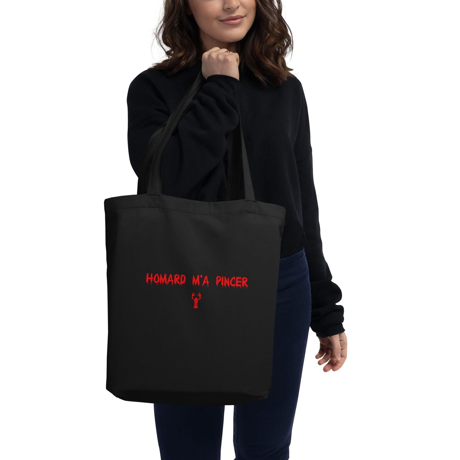Tote bag bio Homard m'a pincer Noir - Sedurro