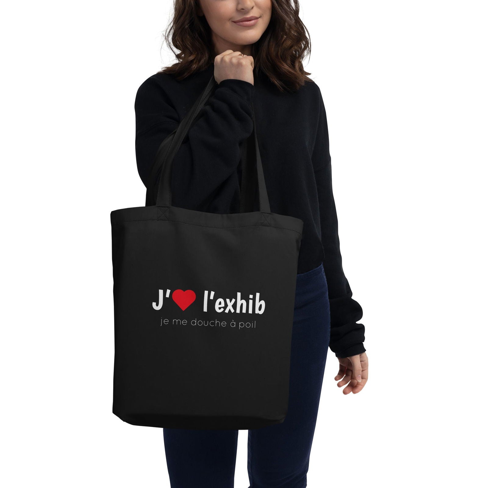 Tote bag bio J'aime l'exhib je me douche à poil - Sedurro