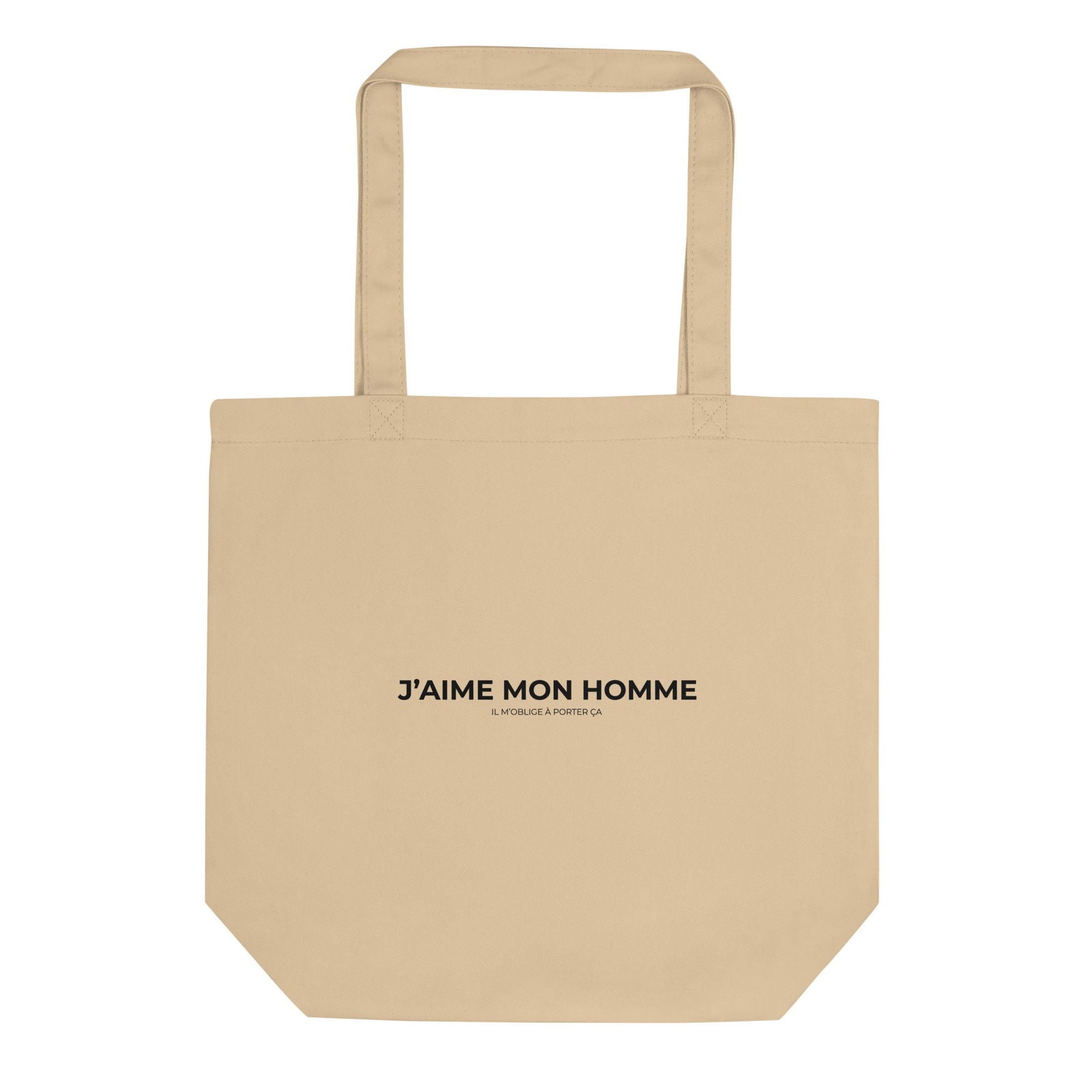 Tote bag bio J'aime mon homme il m'oblige à porter ça Oyster - Sedurro