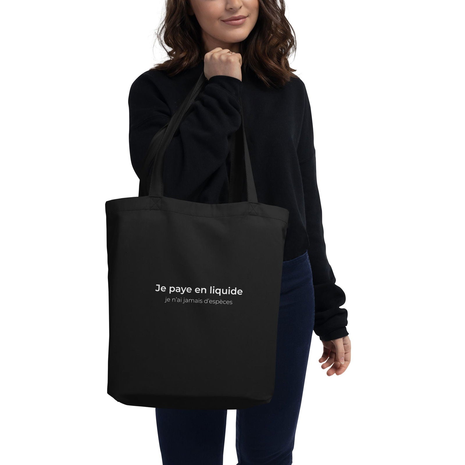 Tote bag bio Je paye en liquide je n'ai jamais d'espèces - Sedurro