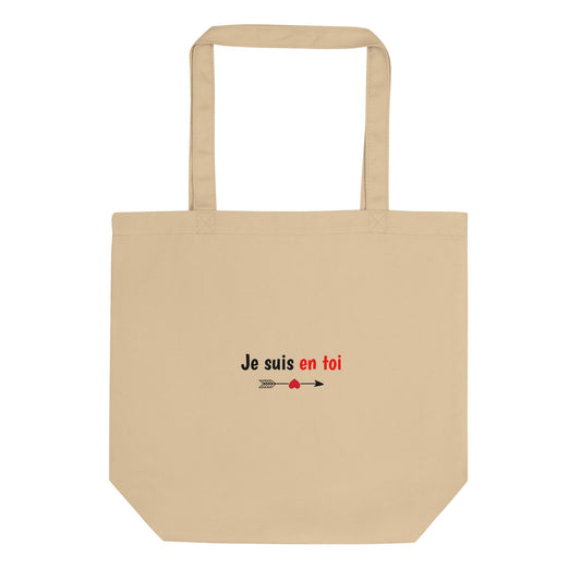 Tote bag bio Je suis en toi flèche cupidon Oyster - Sedurro
