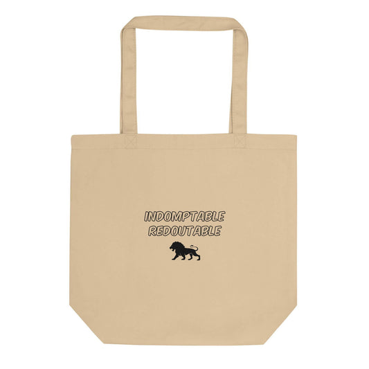 Tote bag bio Lion indomptable redoutable Oyster - Sedurro