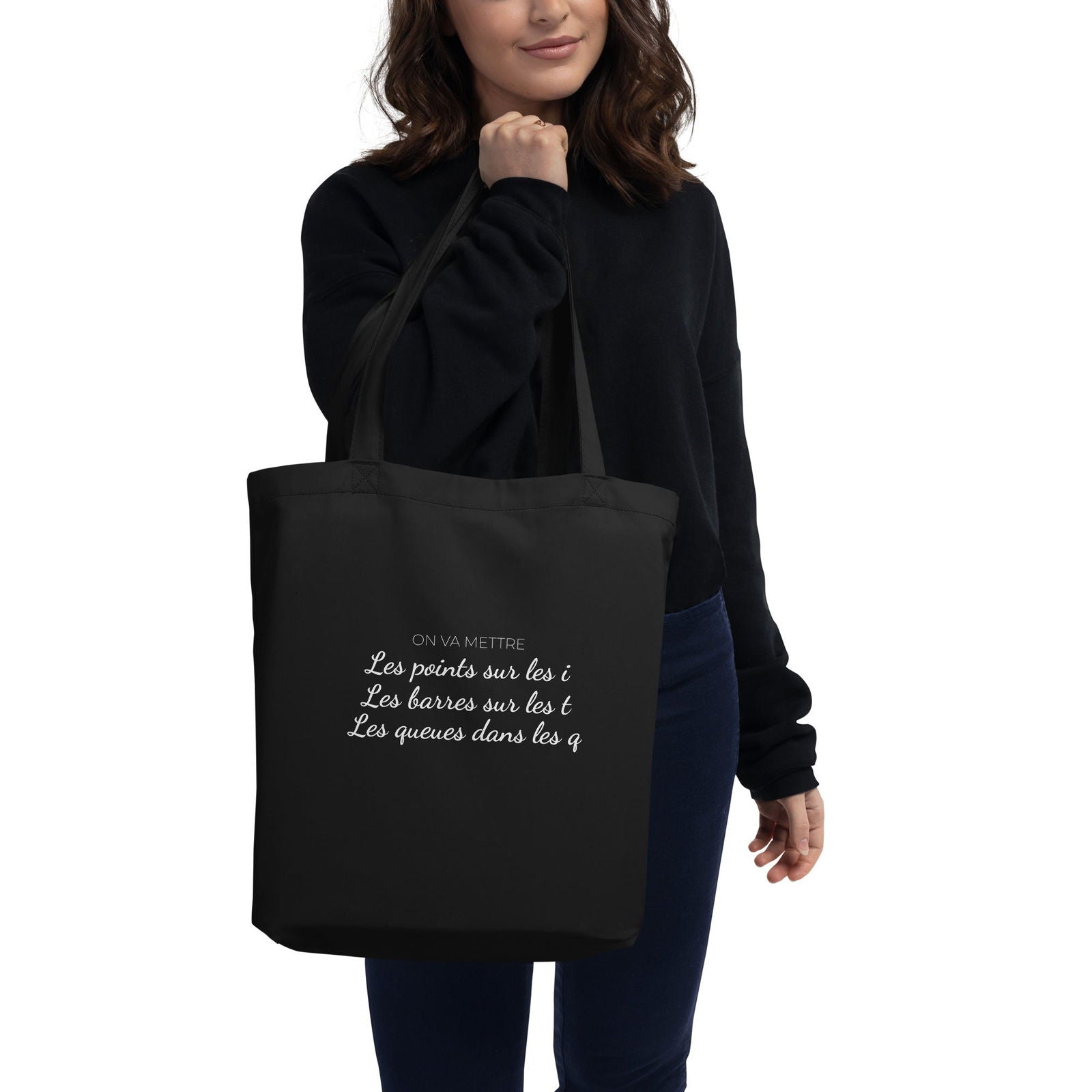 Tote bag bio On va mettre les points sur les i les barres sur les T les queues dans les Q - Sedurro