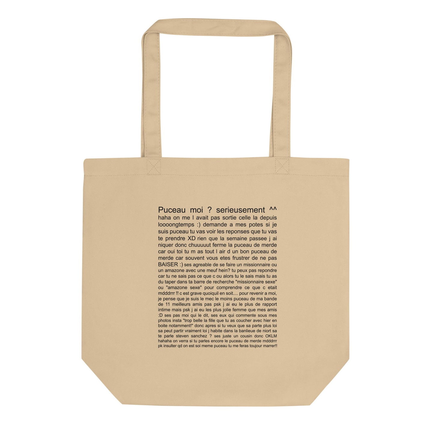 Tote bag bio Puceau moi on me l'avait pas sorti depuis longtemps Oyster - Sedurro