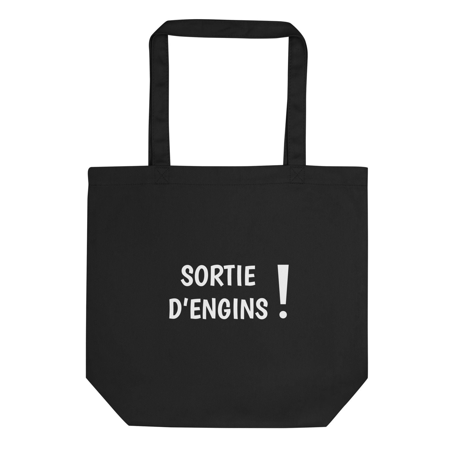 Tote bag bio Sortie d'engins Noir - Sedurro