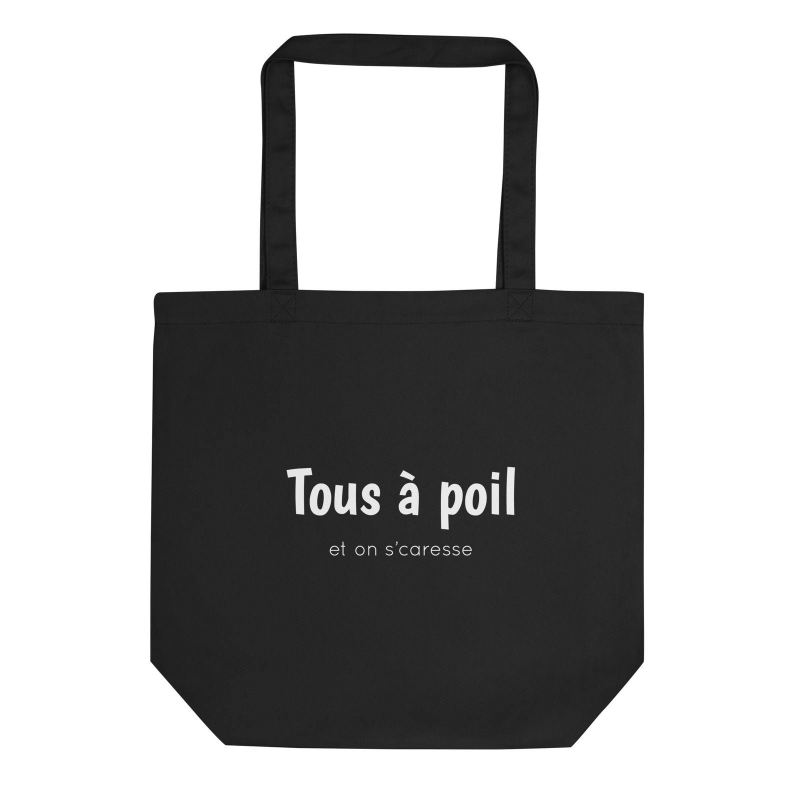 Tote bag bio Tous à poil et on se caresse Noir - Sedurro