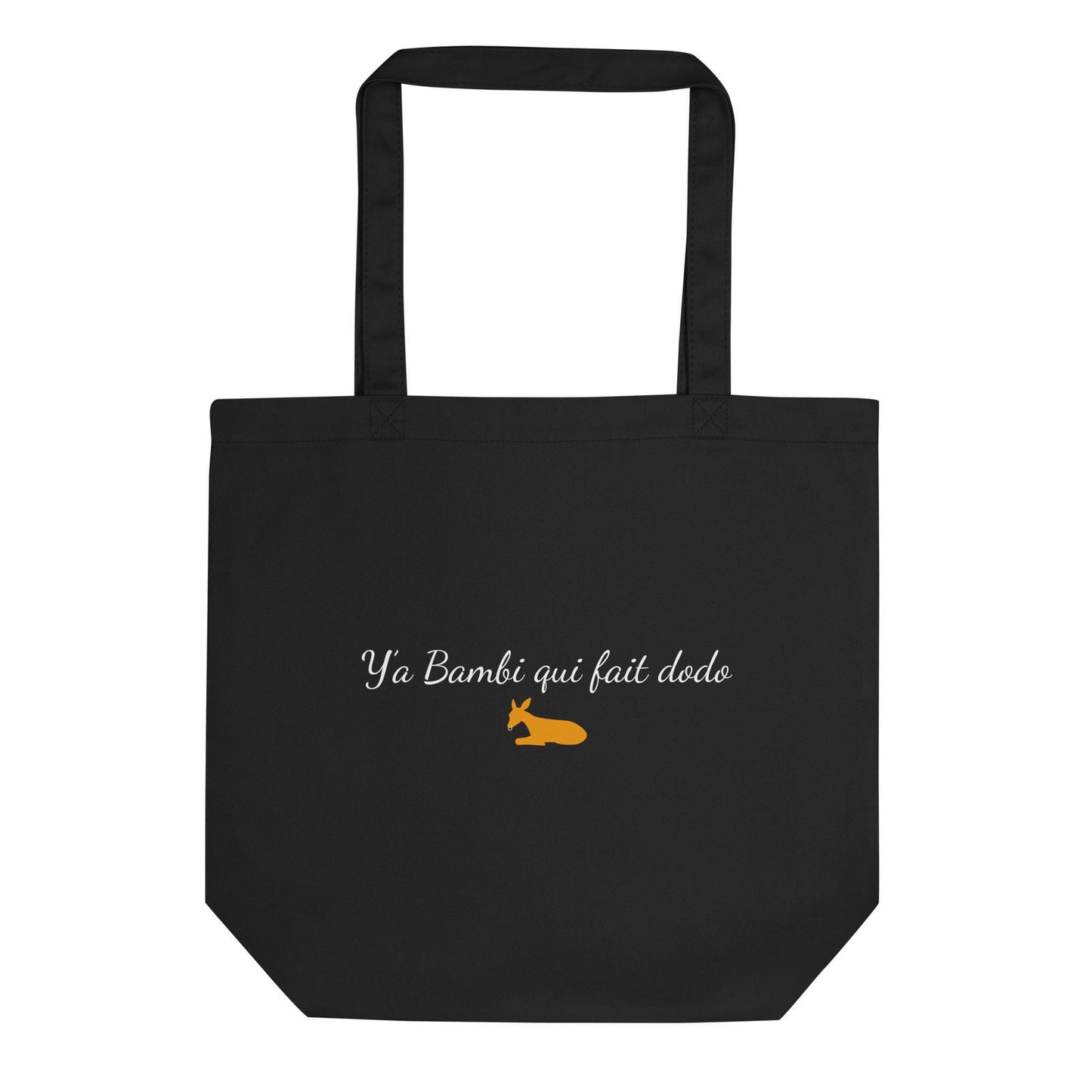 Tote bag bio Y'a bambi qui fait dodo Noir - Sedurro