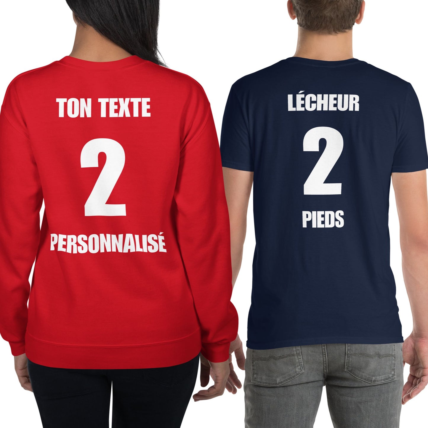 Sweat unisexe col rond Maillot foot personnalisable