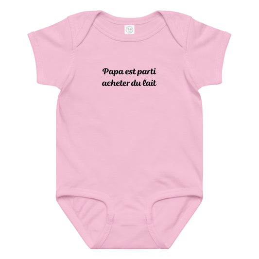Body en jersey bébé Papa est parti acheter du lait - Sedurro