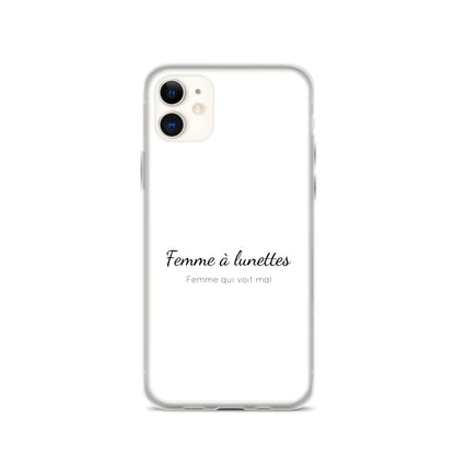 Coque iPhone Femme à lunettes femme qui voit mal - Sedurro