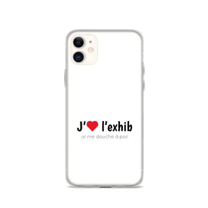 Coque iPhone J'aime l'exhib je me douche à poil - Sedurro