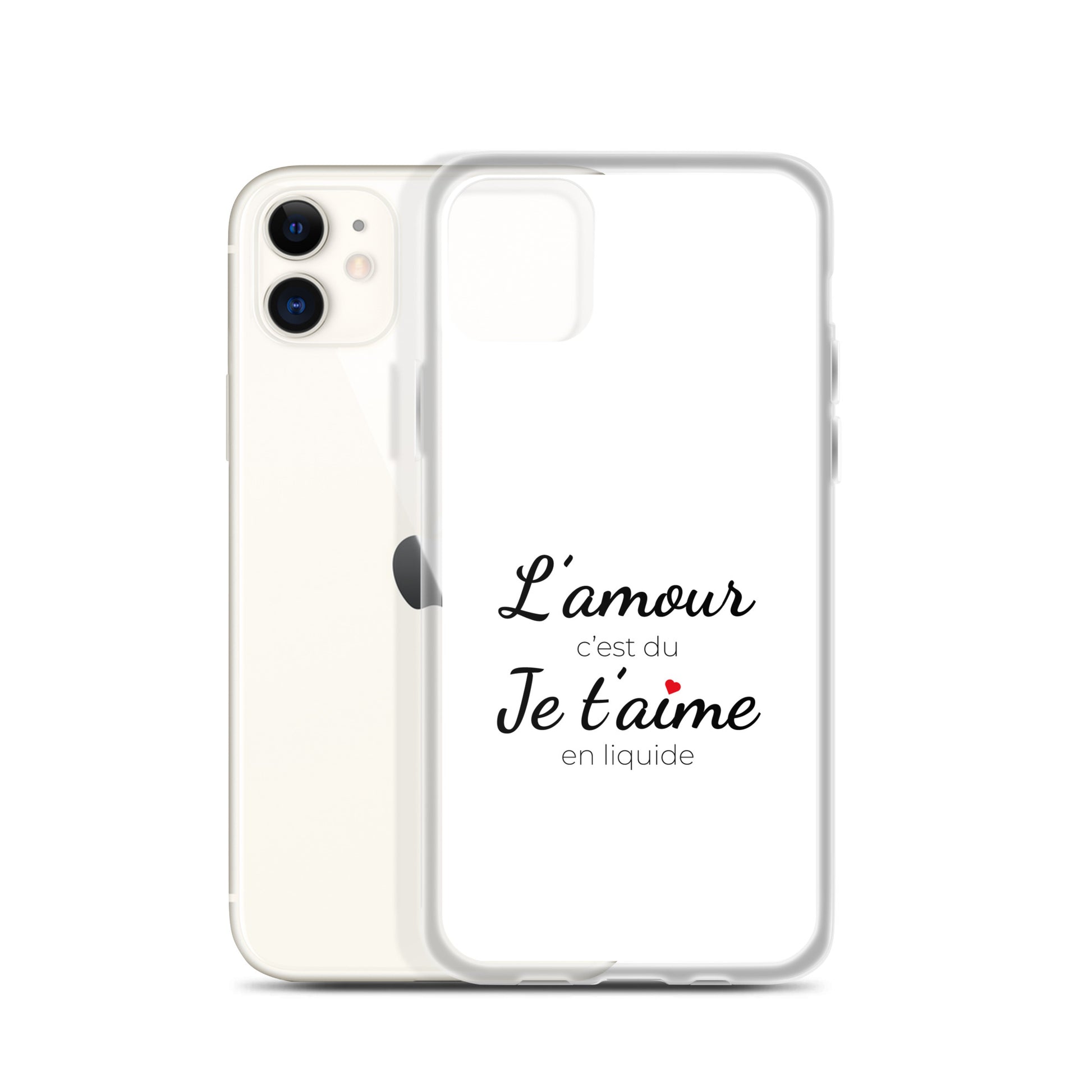 Coque iPhone L'amour c'est du je t'aime en liquide iPhone 11 - Sedurro