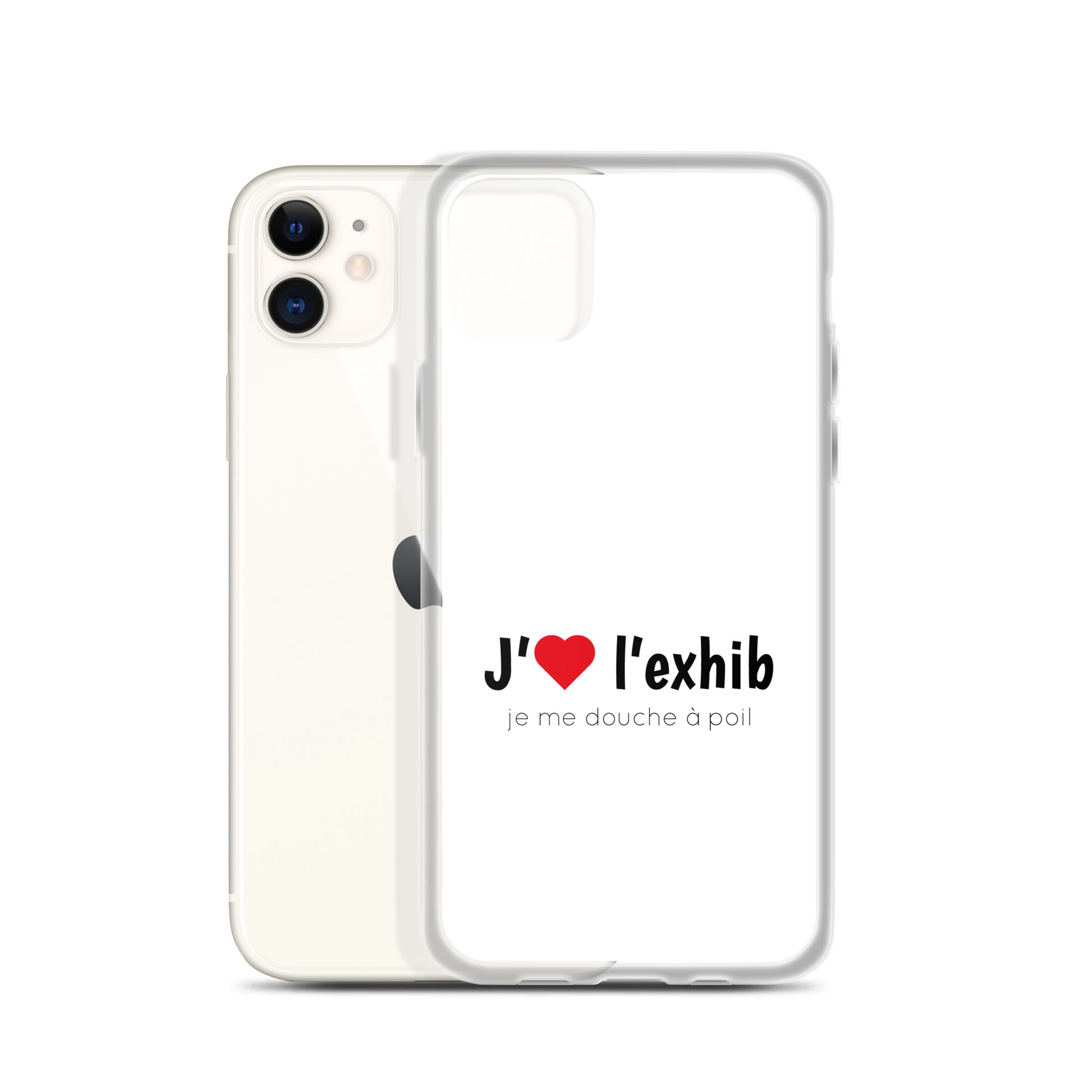Coque iPhone J'aime l'exhib je me douche à poil iPhone 11 - Sedurro