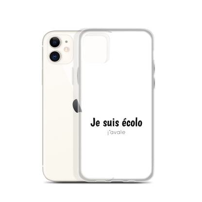 Coque iPhone Je suis écolo j'avale - Sedurro