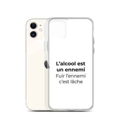 Coque iPhone L'alcool est un ennemi fuir l'ennemi c'est lâche - Sedurro