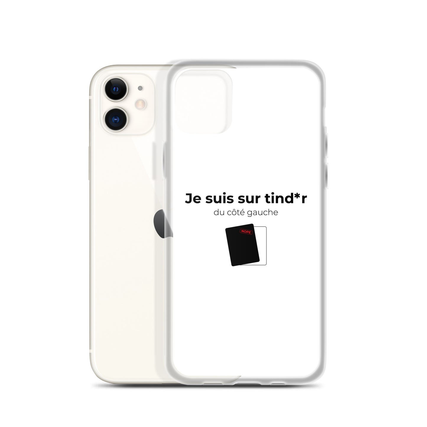 Coque iPhone Je suis sur tind*r du côté gauche - Sedurro