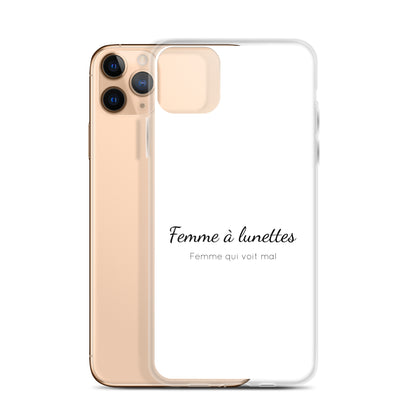 Coque iPhone Femme à lunettes femme qui voit mal iPhone 11 Pro Max - Sedurro