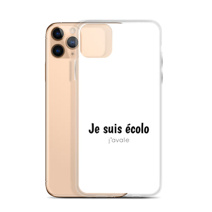 Coque iPhone Je suis écolo j'avale - Sedurro