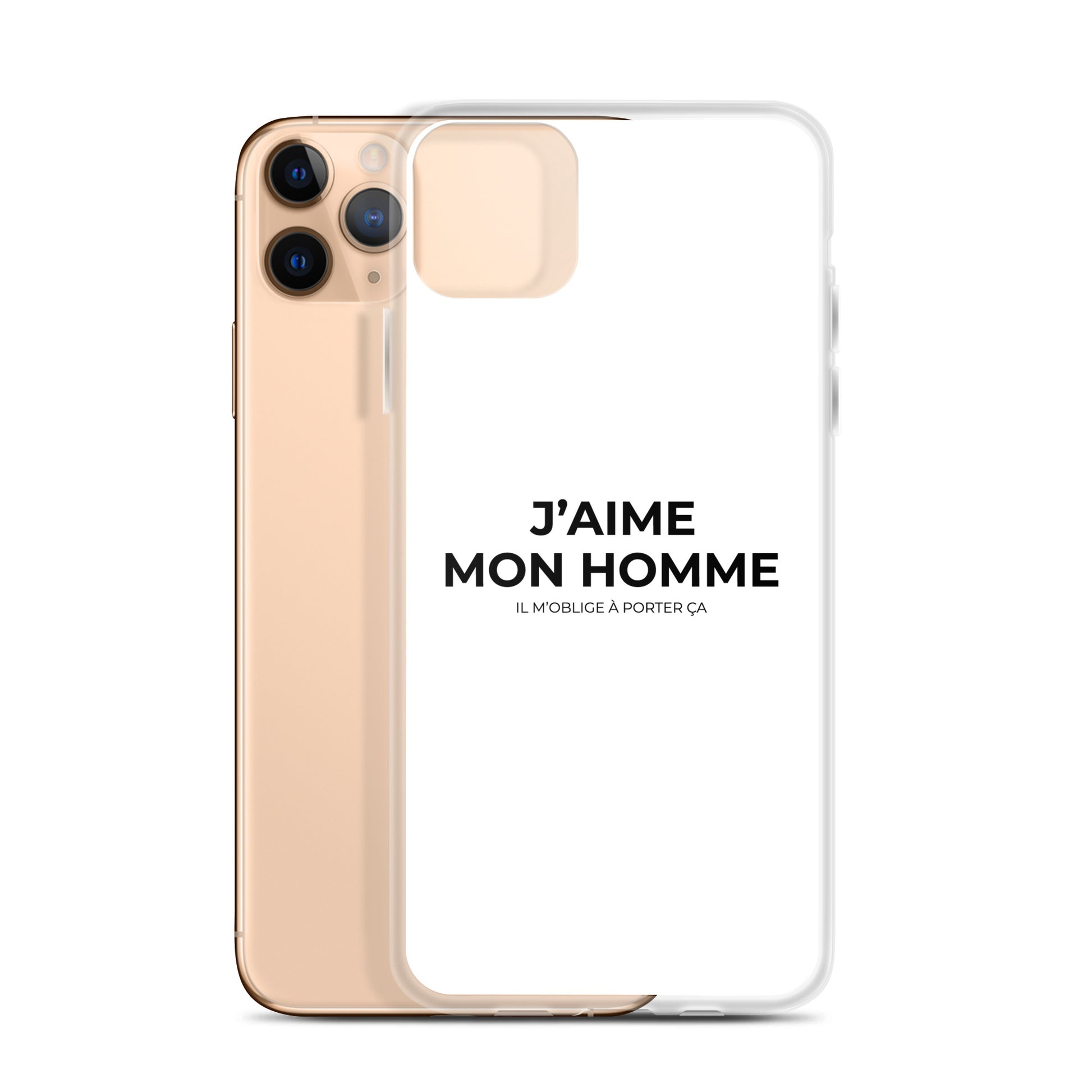 Coque iPhone J'aime mon homme il m'oblige à porter ça - Sedurro