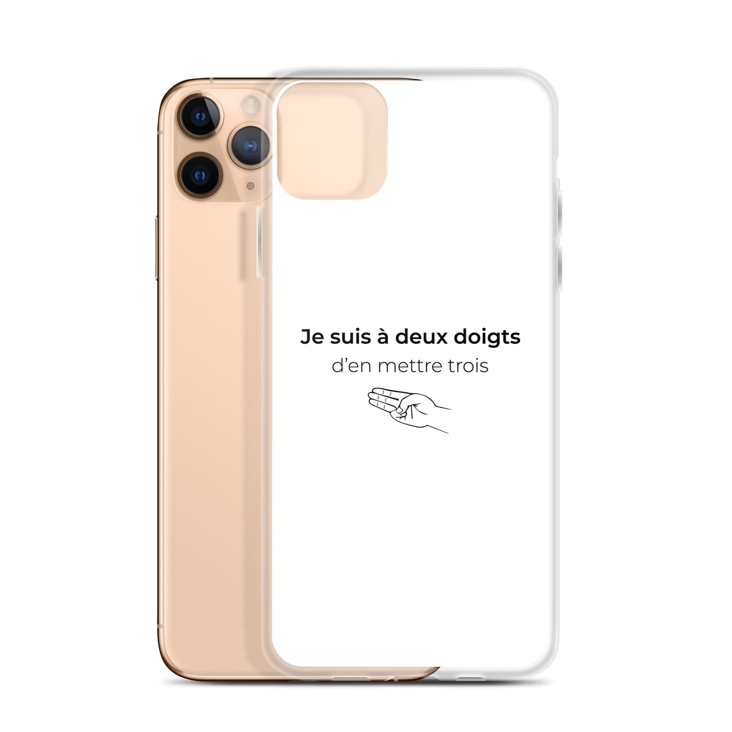 Coque iPhone Je suis à deux doigts d'en mettre trois - Sedurro
