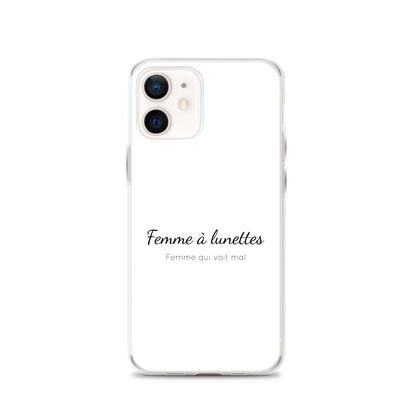 Coque iPhone Femme à lunettes femme qui voit mal - Sedurro