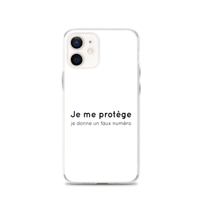 Coque iPhone Je me protège je donne un faux numéro - Sedurro