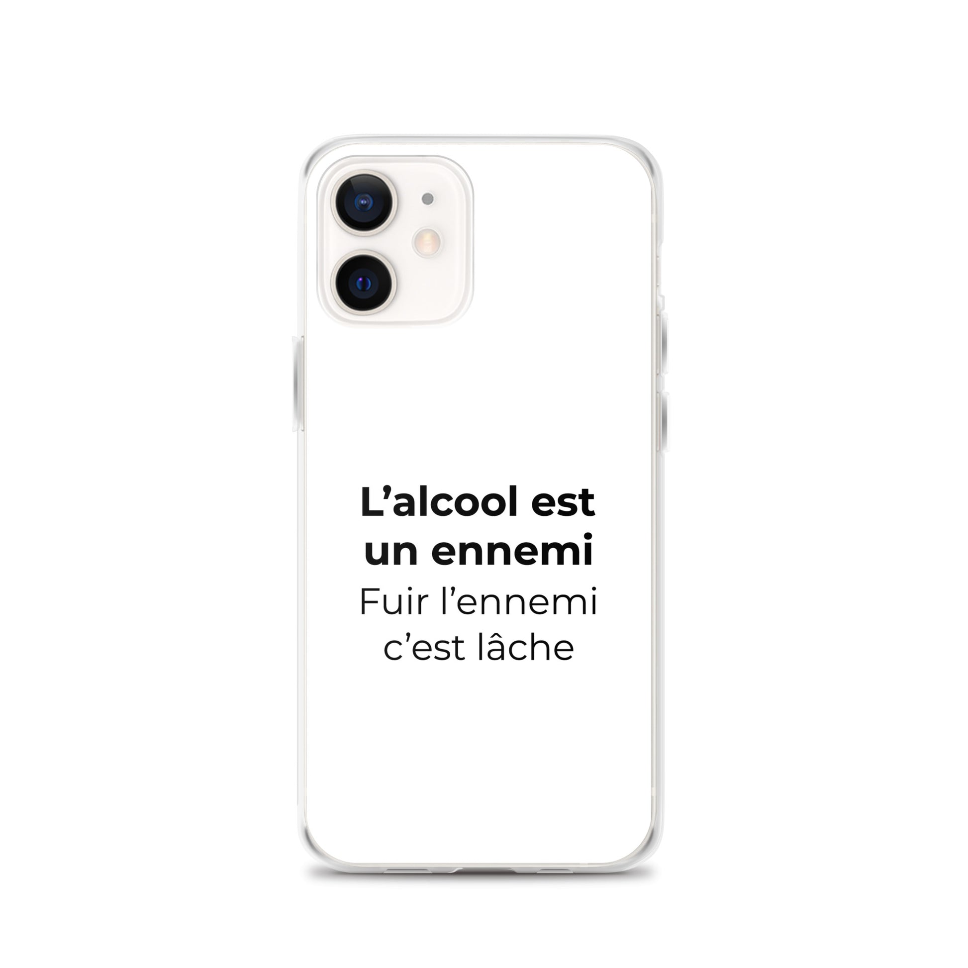 Coque iPhone L'alcool est un ennemi fuir l'ennemi c'est lâche iPhone 12 - Sedurro