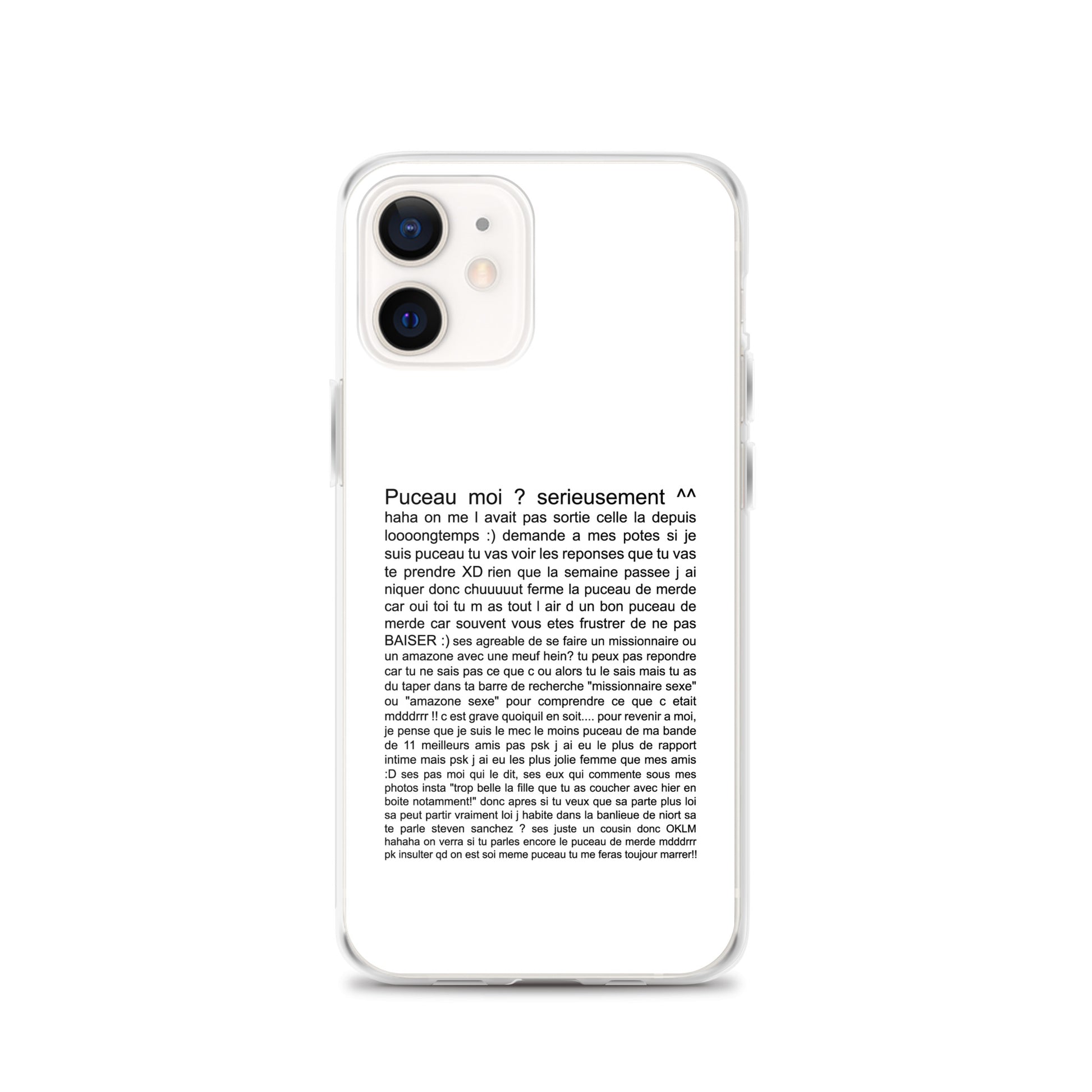 Coque iPhone Puceau moi on me l'avait pas sorti depuis longtemps iPhone 12 - Sedurro