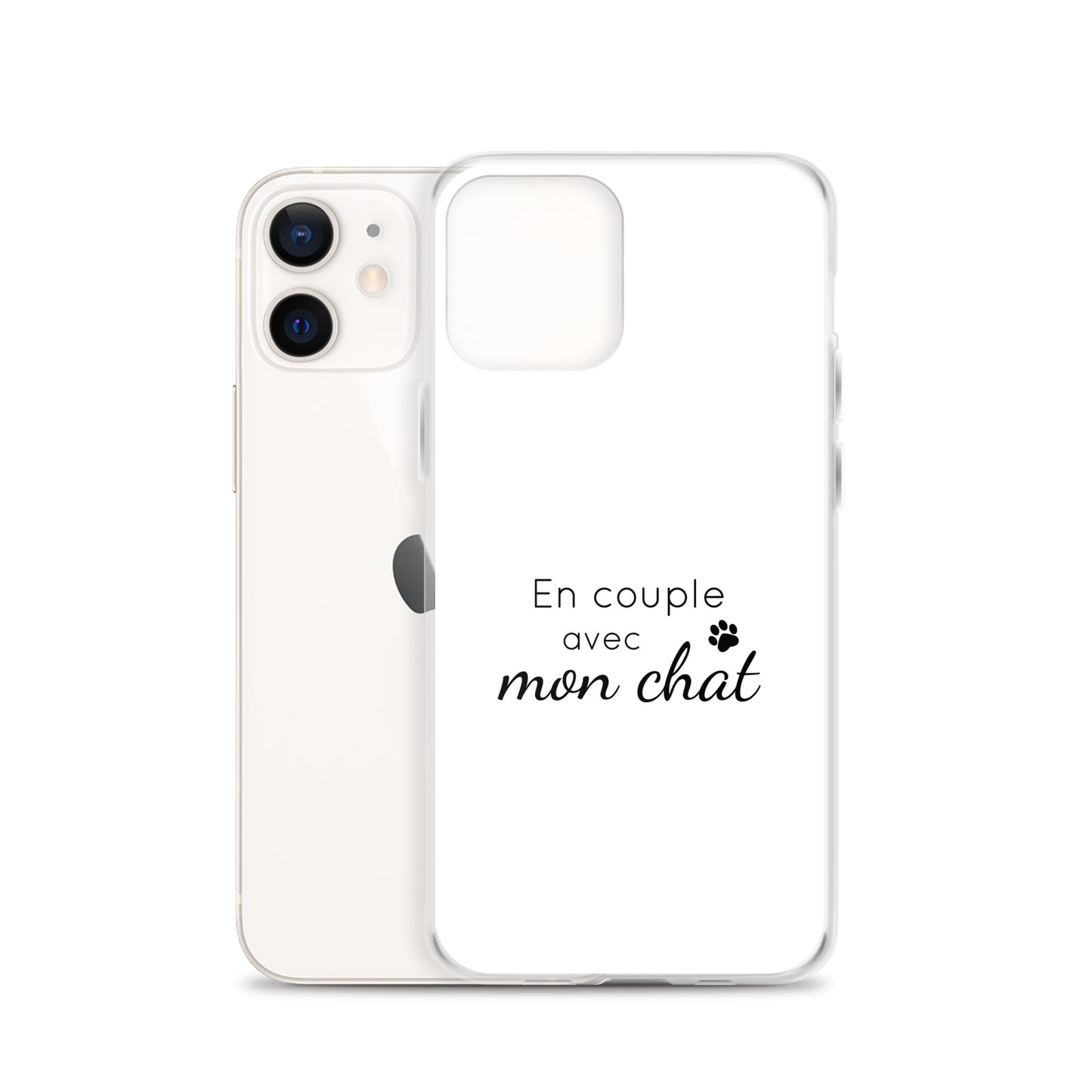 Coque iPhone En couple avec mon chat iPhone 12 - Sedurro