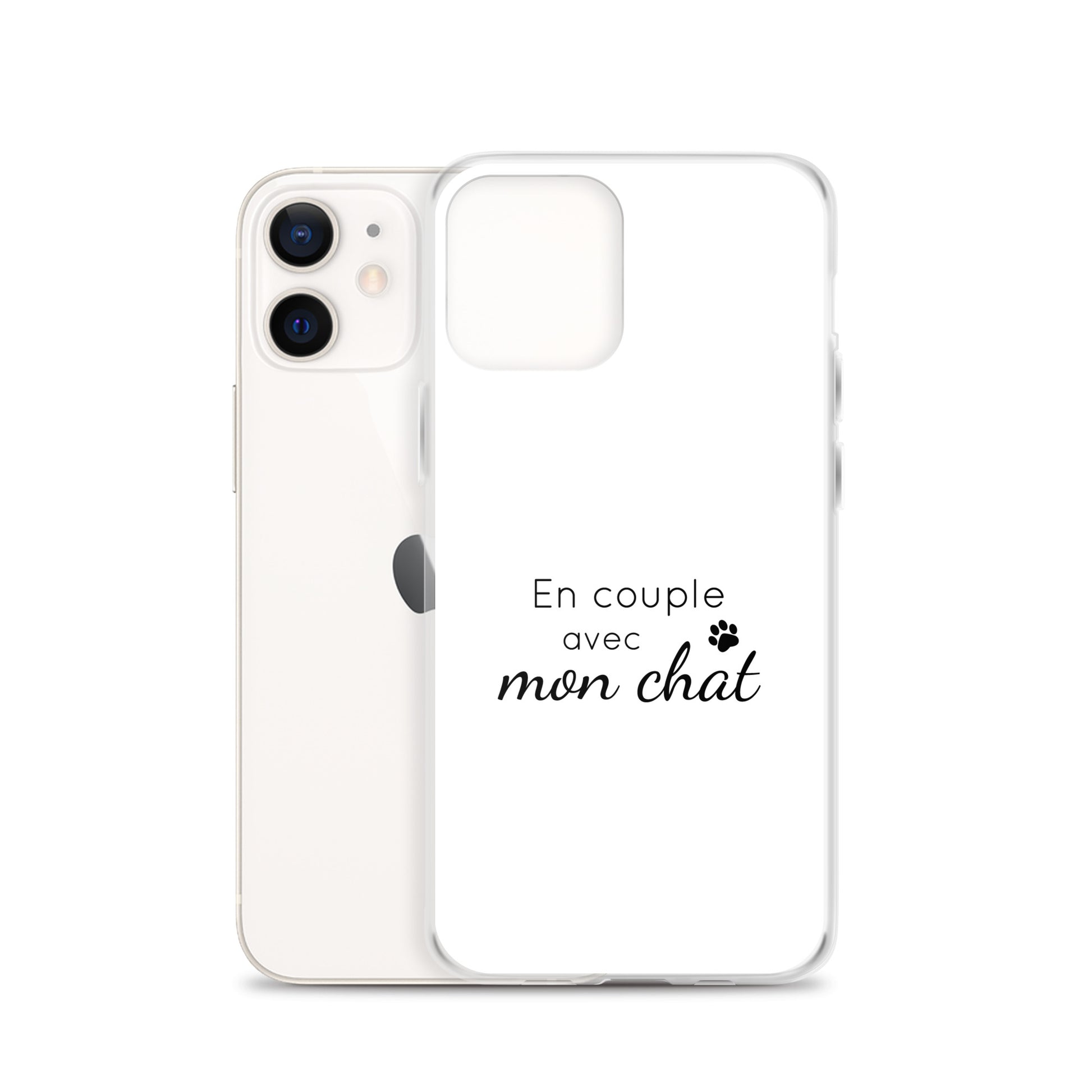 Coque iPhone En couple avec mon chat iPhone 12 - Sedurro