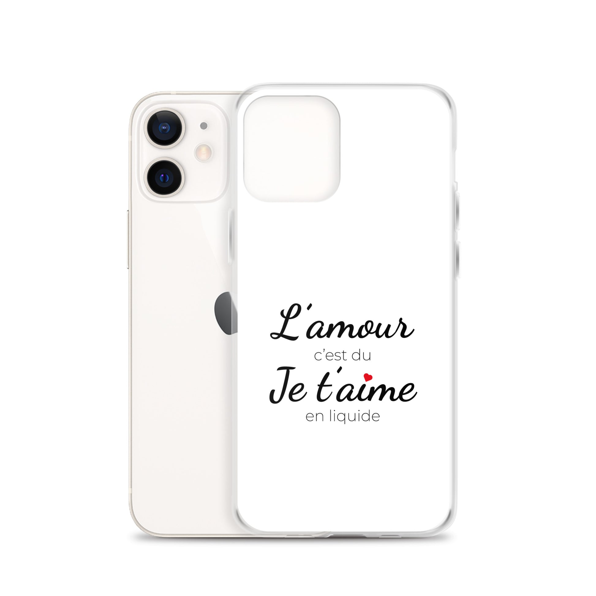 Coque iPhone L'amour c'est du je t'aime en liquide iPhone 12 - Sedurro