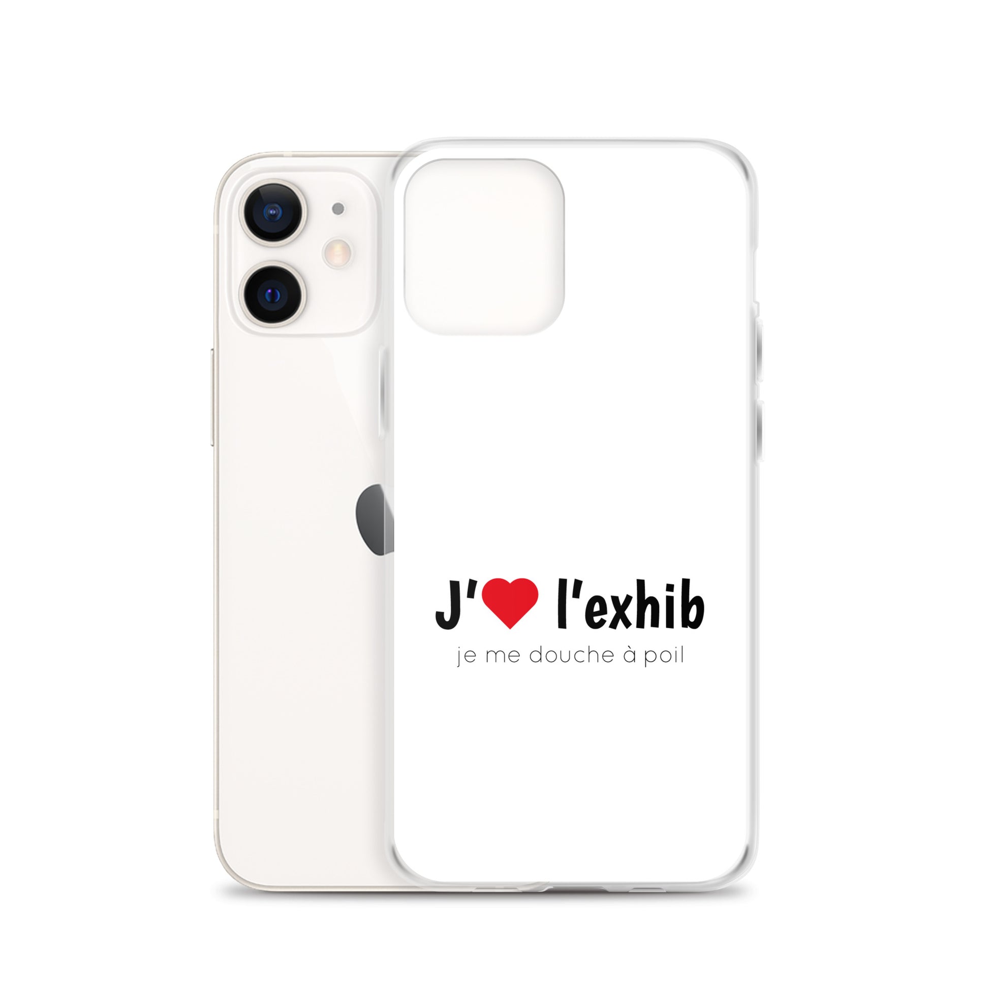 Coque iPhone J'aime l'exhib je me douche à poil iPhone 12 - Sedurro