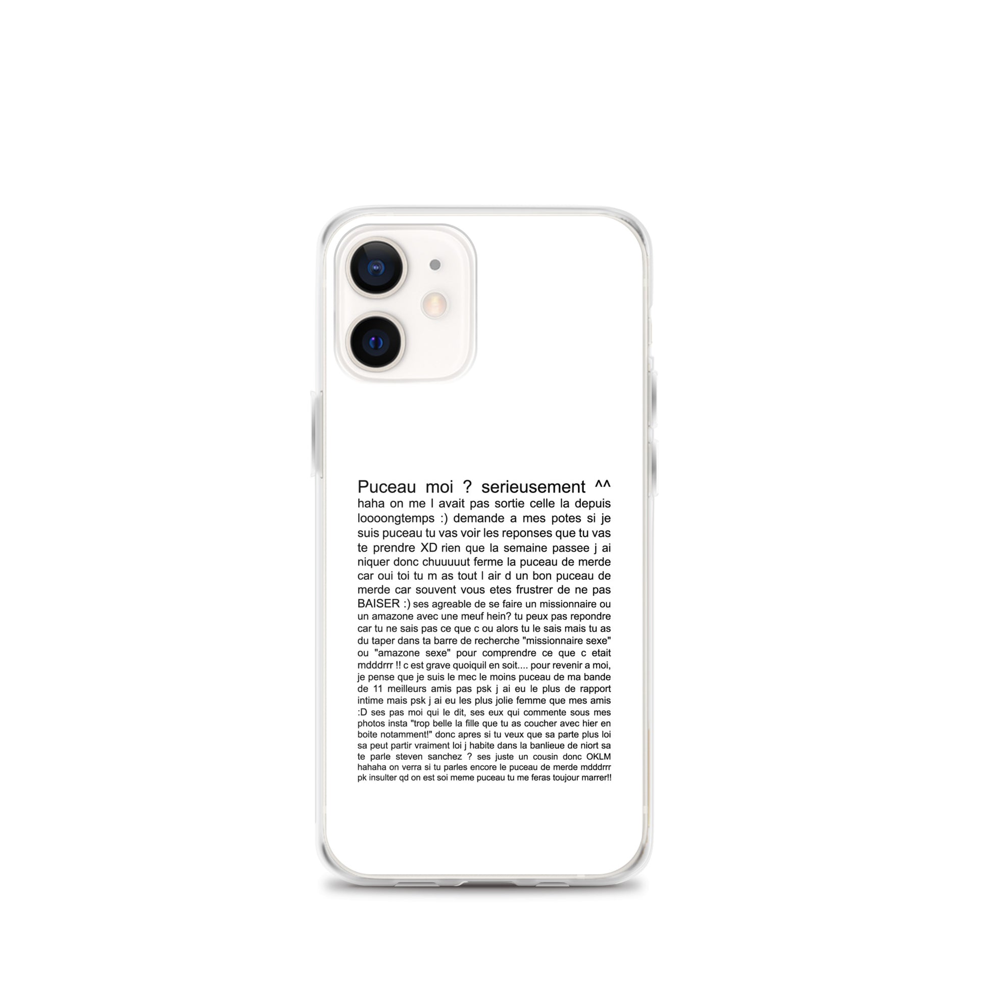 Coque iPhone Puceau moi on me l'avait pas sorti depuis longtemps iPhone 12 mini - Sedurro