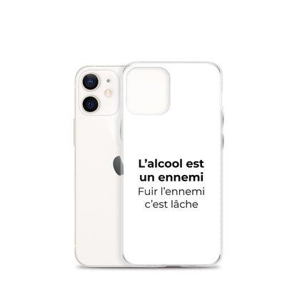 Coque iPhone L'alcool est un ennemi fuir l'ennemi c'est lâche - Sedurro