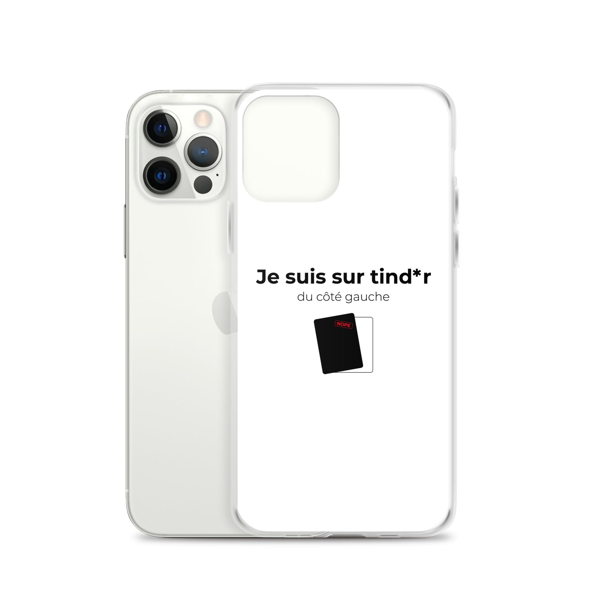 Coque iPhone Je suis sur tind*r du côté gauche - Sedurro
