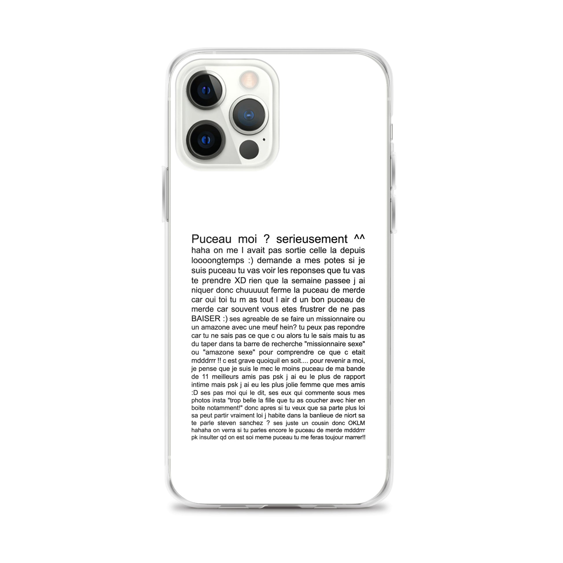 Coque iPhone Puceau moi on me l'avait pas sorti depuis longtemps iPhone 12 Pro Max - Sedurro