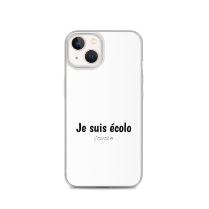 Coque iPhone Je suis écolo j'avale - Sedurro